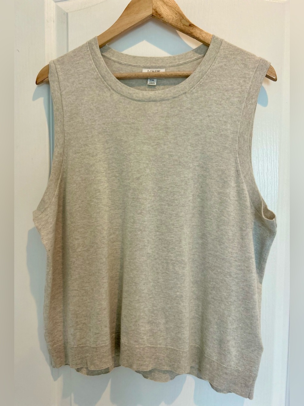 J.Crew Classic Shell Sweater Tank Top Heather Gray XXL NWT Cotton